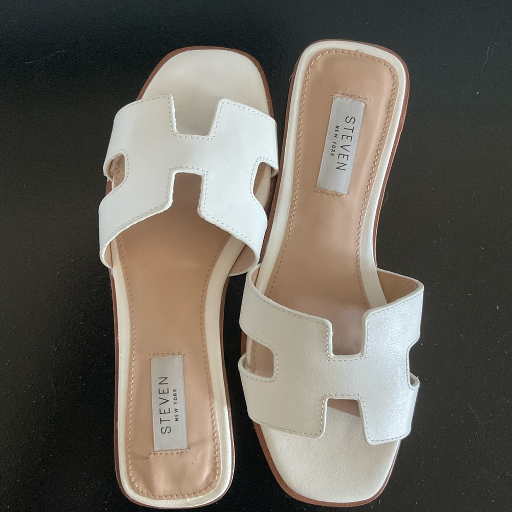 Steve Madden Women's White Slide Sandals